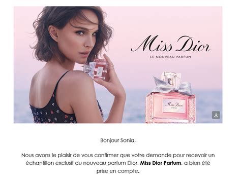 echantillon gratuit miss dior